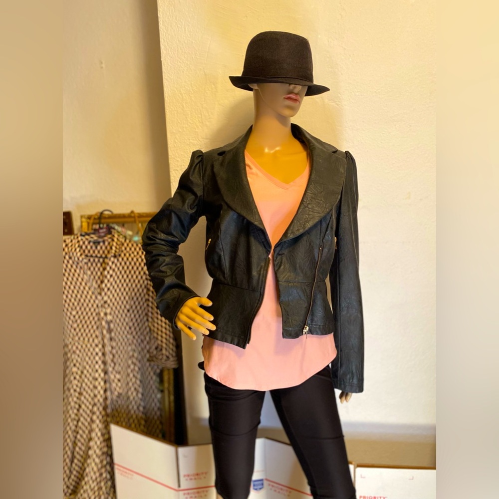 Black leather jacket size M